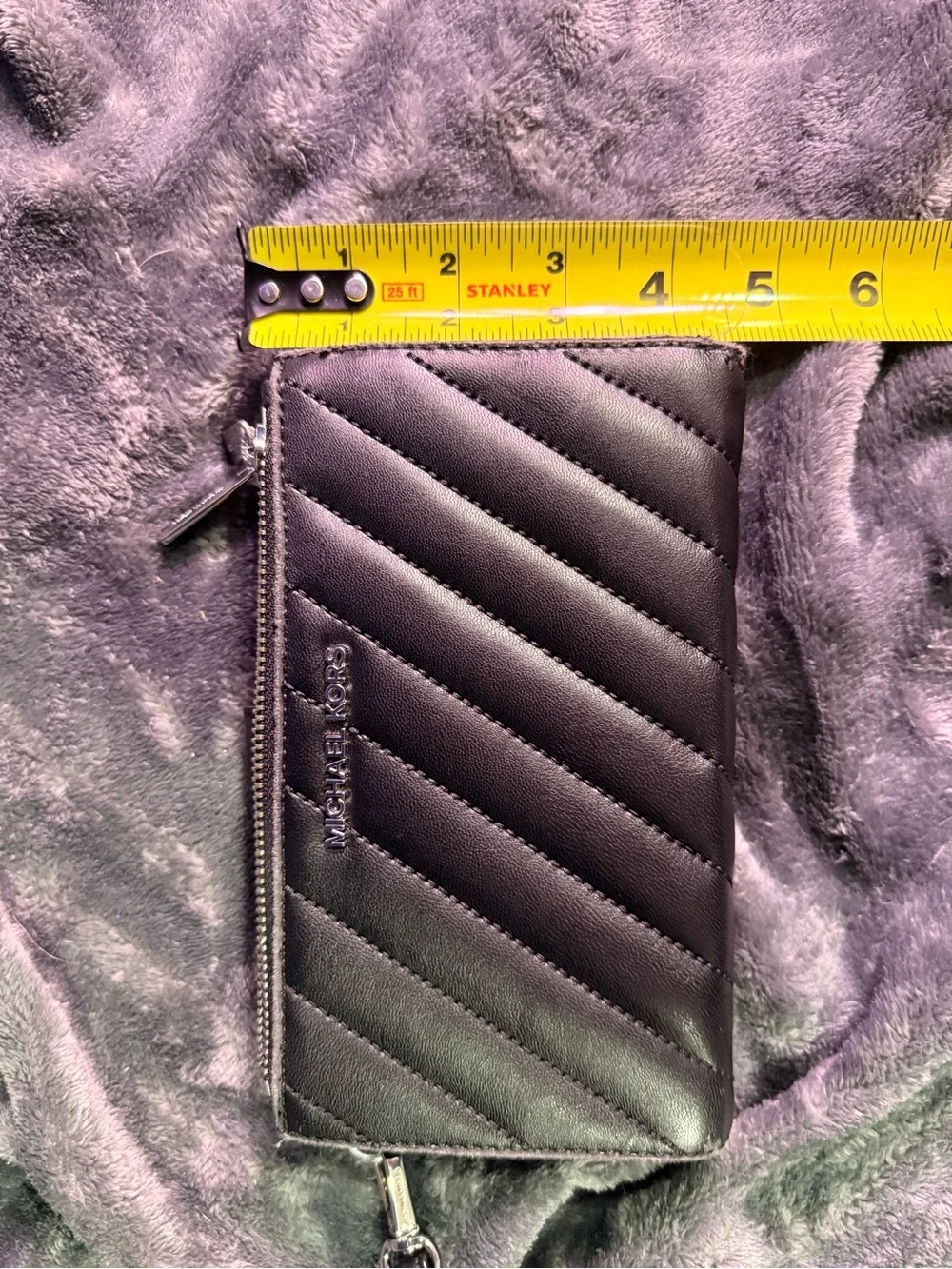 Michael Kors Black Quilted Leather Wristlet Wallet